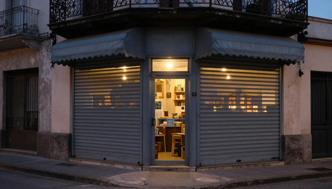 Libreta abierta con cuentas sobre el mostrador de un comercio