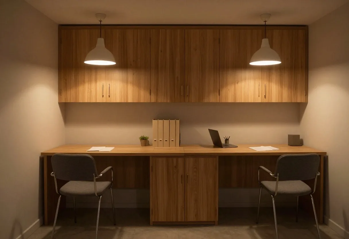 Mesa de trabajo con libreta de cuentas y comprobantes a la luz de la tarde